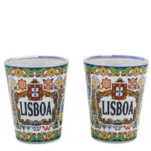 Load image into Gallery viewer, Lisbon Portugal Traditional Icons Shot Glasses, Set of 2
