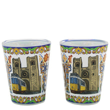 Load image into Gallery viewer, Lisbon Portugal Traditional Icons Shot Glasses, Set of 2
