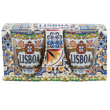 Load image into Gallery viewer, Lisbon Portugal Traditional Icons Shot Glasses, Set of 2
