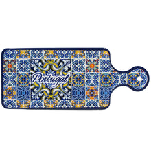 Load image into Gallery viewer, Traditional Portuguese Tile Azulejo Ceramic Serving Tray, Decorative Tray
