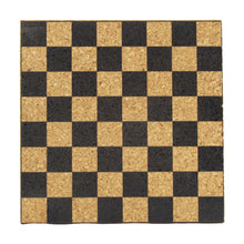 Load image into Gallery viewer, Portuguese Natural Cork Checkers Themed Trivet
