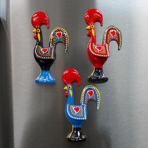4" Blue Portuguese Rooster Good Luck Magnet - Decorative Fridge Magnet