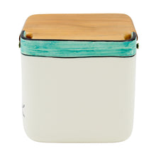 Load image into Gallery viewer, Portuguese Ceramic Salt Holder with Sardine Design and Wooden Lid
