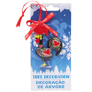 Portuguese Barcelos Rooster Good Luck Charm Hanging Ornament with Red Ribbon