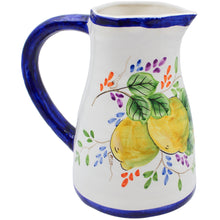 Load image into Gallery viewer, Hand-Painted Portuguese Lemon Terracotta Pitcher – Artisan Crafted Jug
