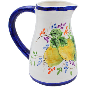 Hand-Painted Portuguese Lemon Terracotta Pitcher – Artisan Crafted Jug