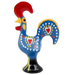 Set of 6 Traditional Hand-Painted Portuguese Good Luck Mini Roosters, 1.5"