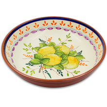 Load image into Gallery viewer, Hand-Painted Portuguese Lemon Terracotta Serving Bowl - Artisan Crafted
