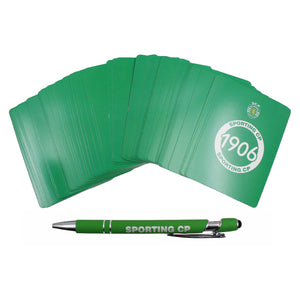 Sporting CP SCP Portuguese Soccer Deck of Cards and Pen Set