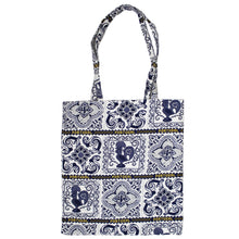Load image into Gallery viewer, Traditional Portuguese Azulejos Tiles Themed Reusable Tote Bag
