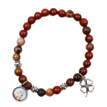 Load image into Gallery viewer, Our Lady of Fatima Made in Portugal Jaspe Vermelho Bracelet
