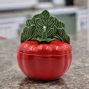 Faiobidos Hand-Painted Ceramic Tomato Salt Holder