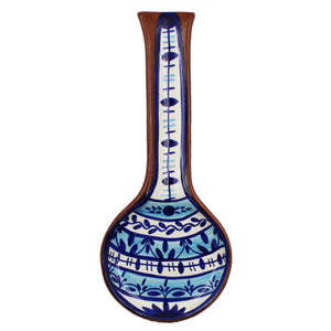 Hand-painted Portuguese Pottery Clay Terracotta Spoon Rest