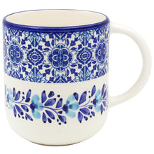 Load image into Gallery viewer, Portuguese Ceramic Mug Set of 2 – Blue and White Azulejo Tile Design
