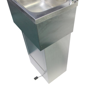 AISI 304 Stainless Steel Outdoor Sink with Foot Pedal, Handmade in Portugal