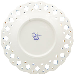 Portuguese Azulejo Decorative Ceramic Plate – Traditional Blue and Yellow Tile Design, 11" Diameter