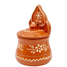 Load image into Gallery viewer, Portuguese Terracotta Salt Holder with Lid – Traditional Hand-Painted Design
