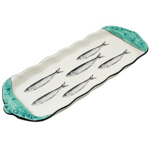 Load image into Gallery viewer, Portuguese Ceramic Serving Platter with Sardine Design
