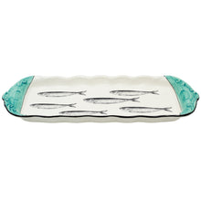 Load image into Gallery viewer, Portuguese Ceramic Serving Platter with Sardine Design
