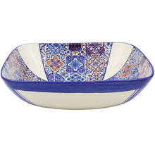 Load image into Gallery viewer, Portuguese Azulejo Ceramic Serving Bowl - Multicolor Tile Pattern
