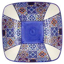 Load image into Gallery viewer, Portuguese Azulejo Ceramic Serving Bowl - Multicolor Tile Pattern
