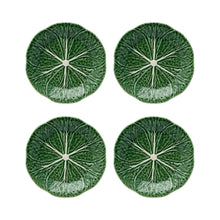 Load image into Gallery viewer, Bordallo Pinheiro Cabbage Dessert Plate, Set of 4
