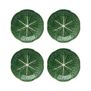 Bordallo Pinheiro Cabbage Dessert Plate, Set of 4