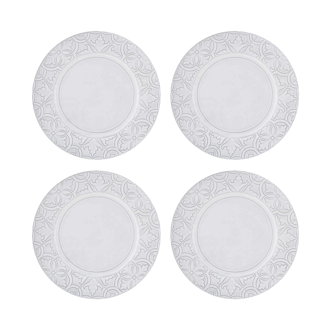 Bordallo Pinheiro Rua Nova Antique White Dinner Plate, Set of 4