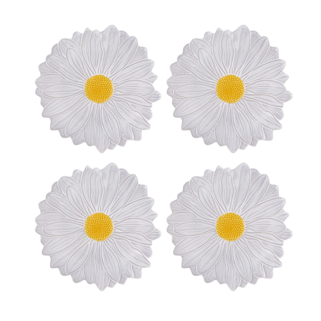 Bordallo Pinheiro Maria Flor Daisy Dessert Plate, Set of 4