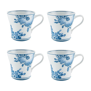 Vista Alegre Coralina Blue Mugs, Set of 4