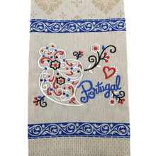 Load image into Gallery viewer, Traditional Portuguese Viana Heart Blue &amp; Beige Cotton Kitchen Dish Towel, Set of 2

