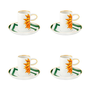 Vista Alegre Amazonia Coffee Cup and Saucer, Set of 4