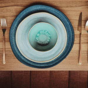 Casa Alegre Gemstone Moonstone 3 Piece Dinnerware Set