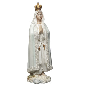 Our Lady of Fatima Figurine with Crown and Rosary