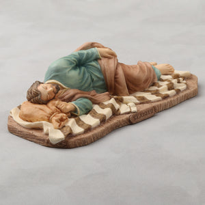 Sleeping Saint Joseph Figurine – Religious Statue of St. Joseph Resting on Blanket
