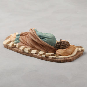 Sleeping Saint Joseph Figurine – Religious Statue of St. Joseph Resting on Blanket
