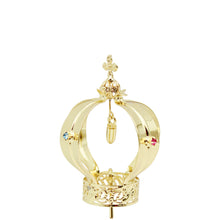 Load image into Gallery viewer, Our Lady of Fatima Gold Tone Metal Filigree Crown with Gem Accents for Religious Statues
