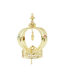 Load image into Gallery viewer, Our Lady of Fatima Gold Tone Metal Filigree Crown with Gem Accents for Religious Statues

