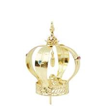 Load image into Gallery viewer, Our Lady of Fatima Gold Tone Metal Filigree Crown with Gem Accents for Religious Statues

