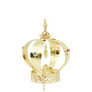 Our Lady of Fatima Gold Tone Metal Filigree Crown with Gem Accents for Religious Statues