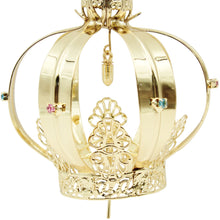 Load image into Gallery viewer, Our Lady of Fatima Gold Tone Metal Filigree Crown with Gem Accents for Religious Statues
