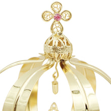 Load image into Gallery viewer, Our Lady of Fatima Gold Tone Metal Filigree Crown with Gem Accents for Religious Statues
