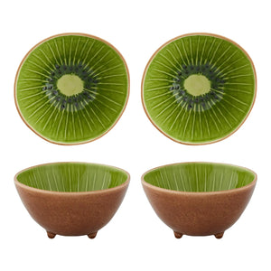 Bordallo Pinheiro Tropical Fruits Kiwi Bowl, Set of 4