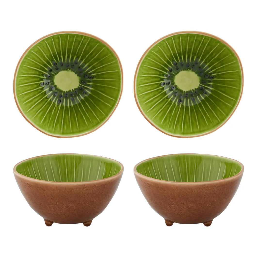 Bordallo Pinheiro Tropical Fruits Kiwi Bowl, Set of 4