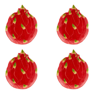 Bordallo Pinheiro Tropical Fruits Pitaya Dessert Plate, Set of 4