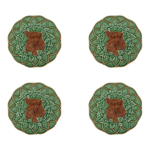 Bordallo Pinheiro Woods Boar Bread and Butter Plate, Set of 4