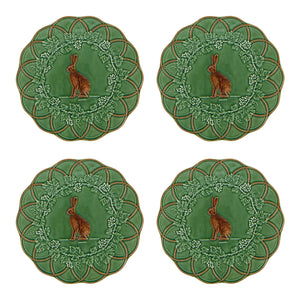 Bordallo Pinheiro Woods Hare Snack Plate, Set of 4