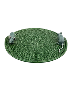 Bordallo Pinheiro Lily Cheese Tray with Mice