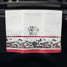 Load image into Gallery viewer, 100% Cotton Decorative Kitchen Dish Towel with Border - Made in Portugal - Cows
