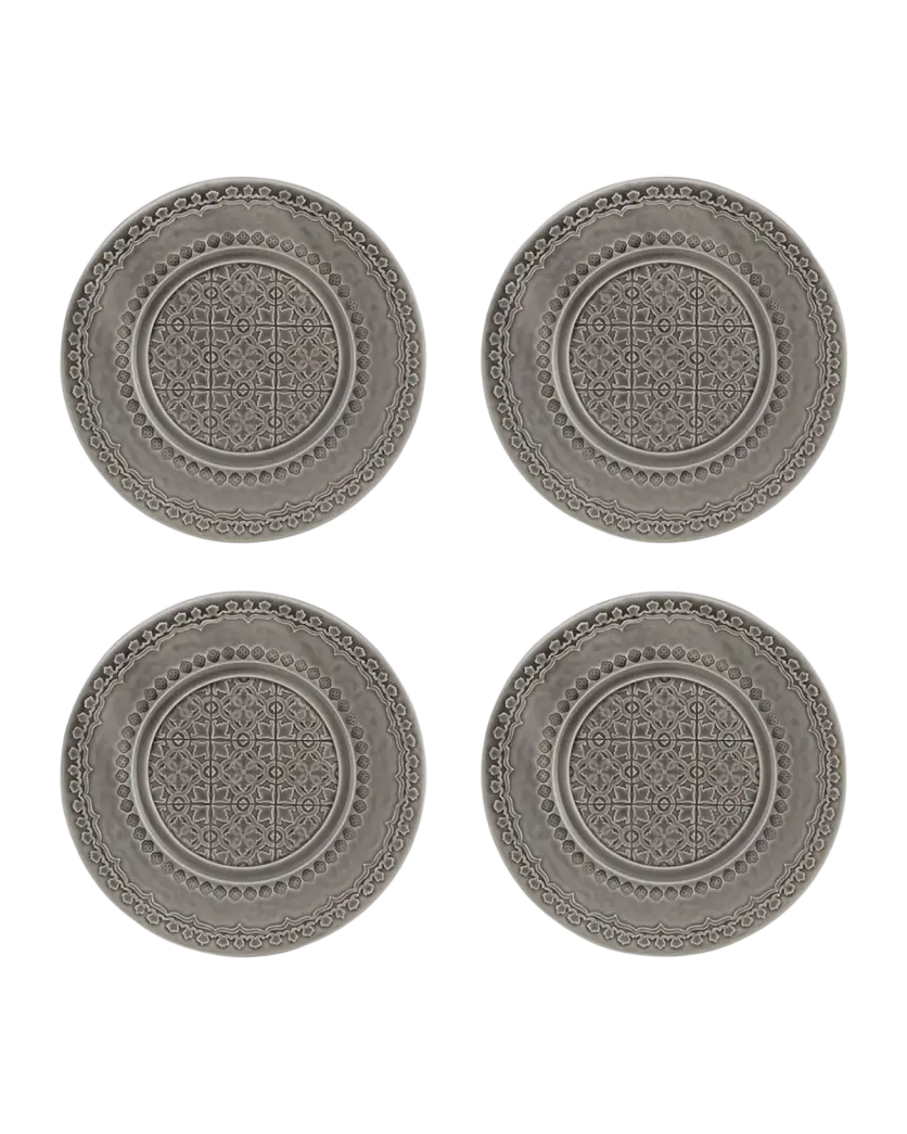 Bordallo Pinheiro Rua Nova Anthracite Fruit Plate, Set of 4